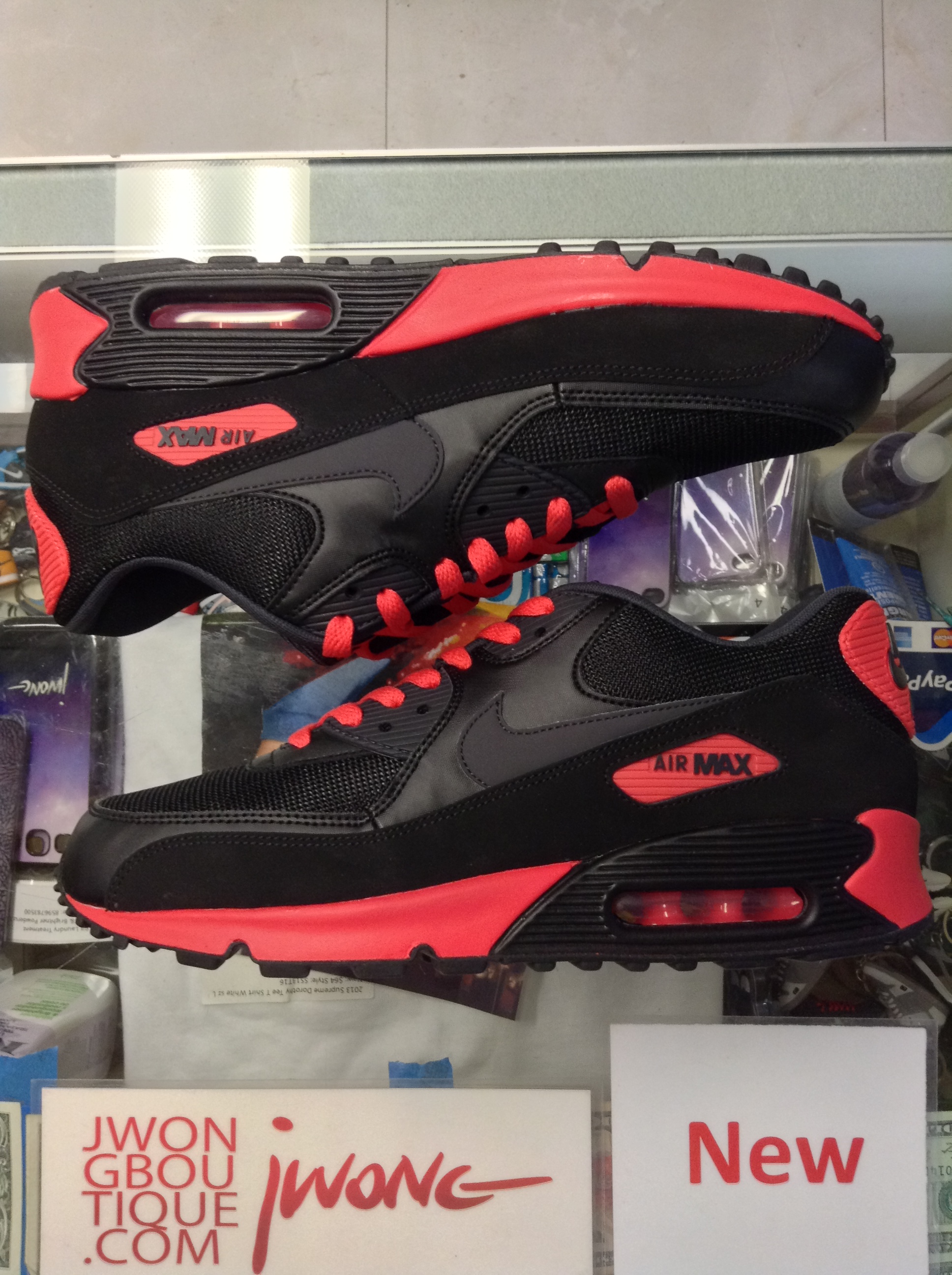 air max 90 essential black red