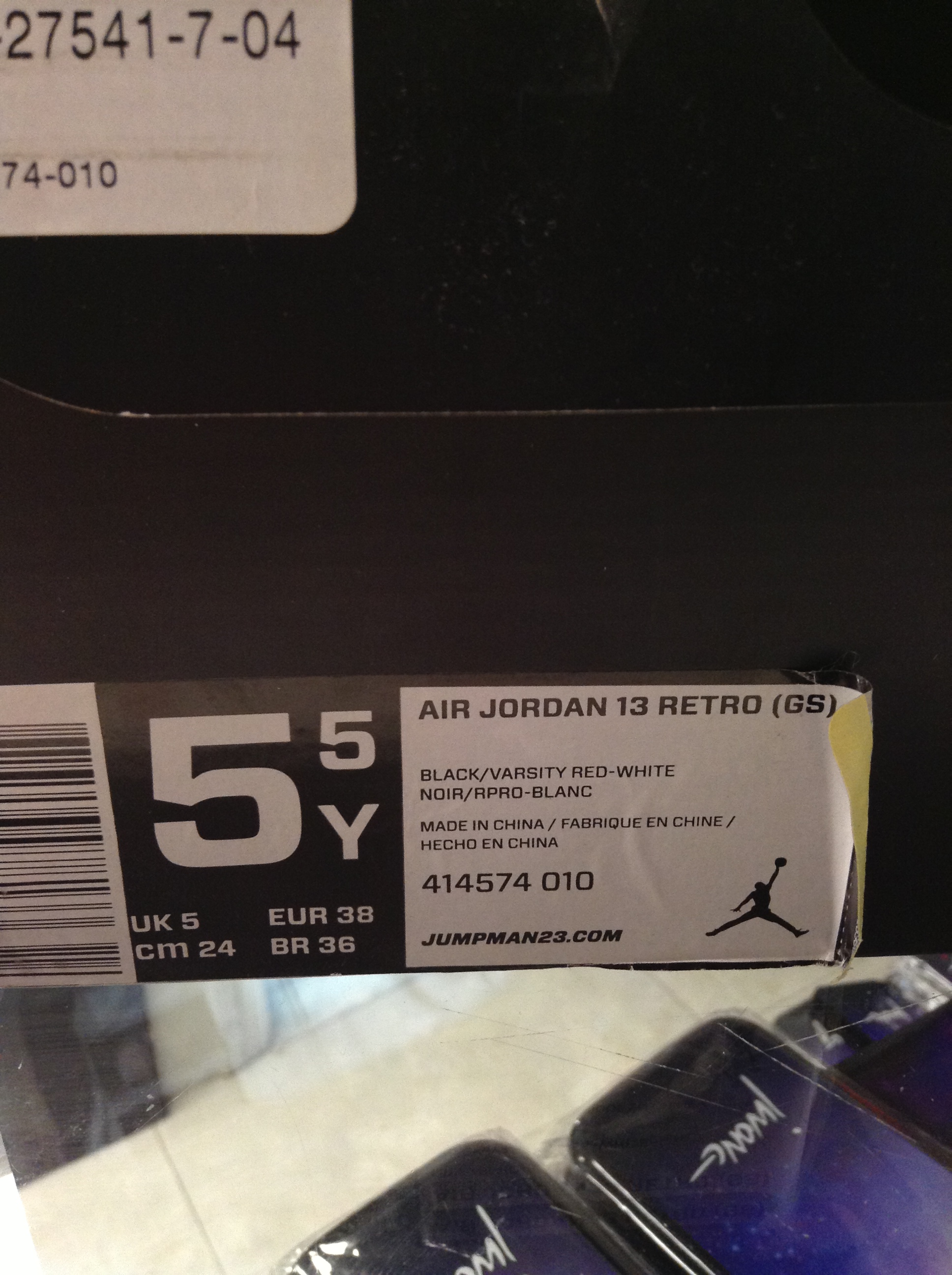 2013 Nike Air Jordan XIII Bred Youth Box Only Jwong Boutique