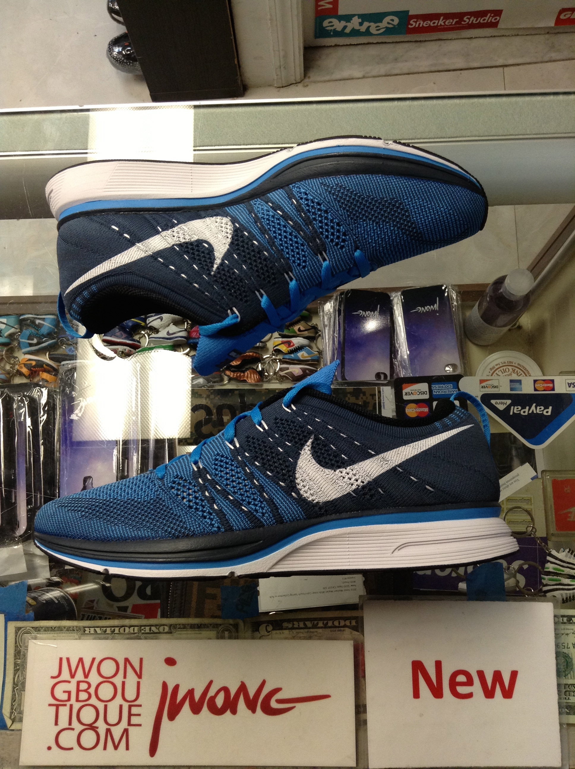 nike flyknit trainer squadron blue