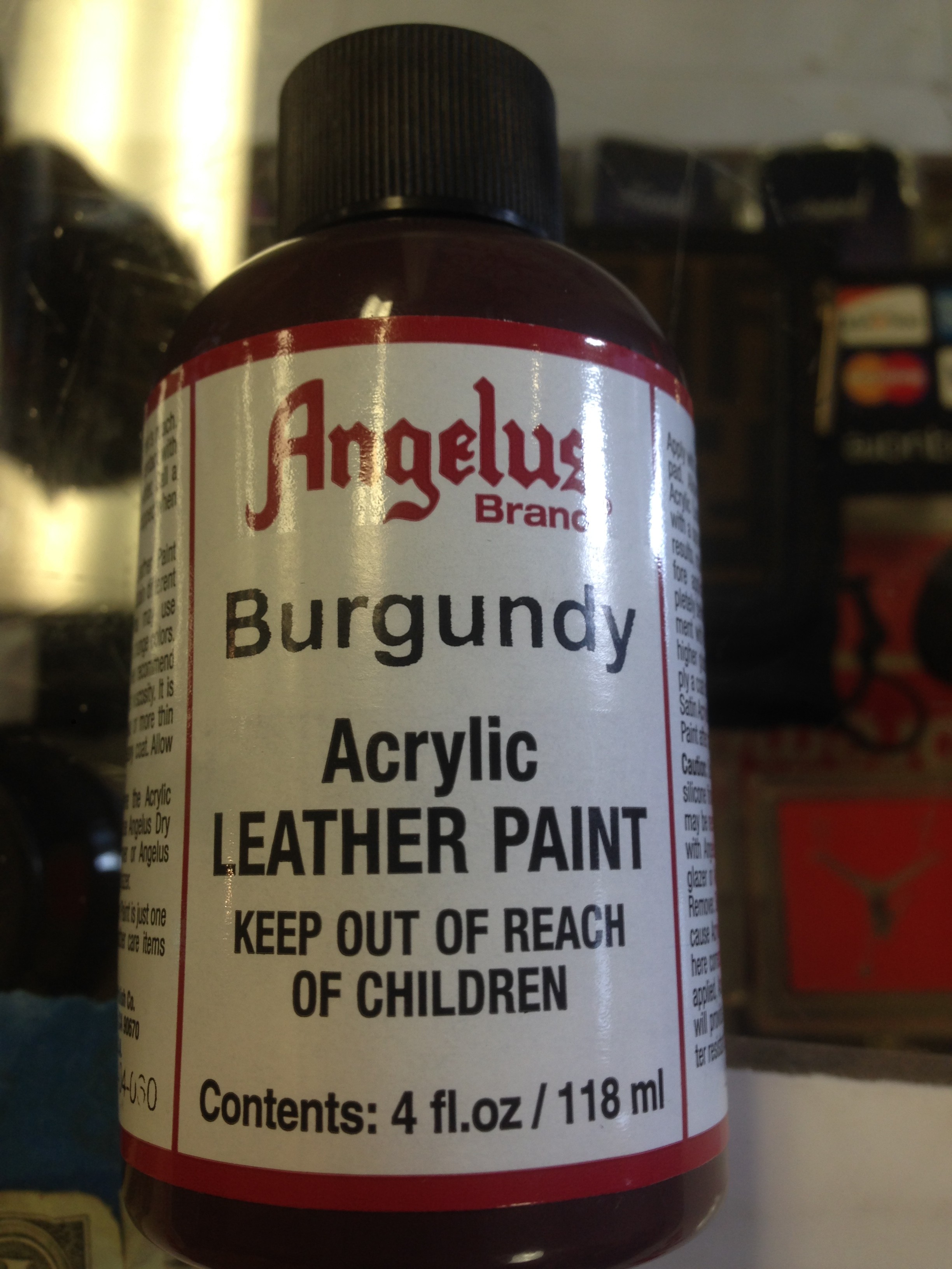 angelus burgundy leather dye