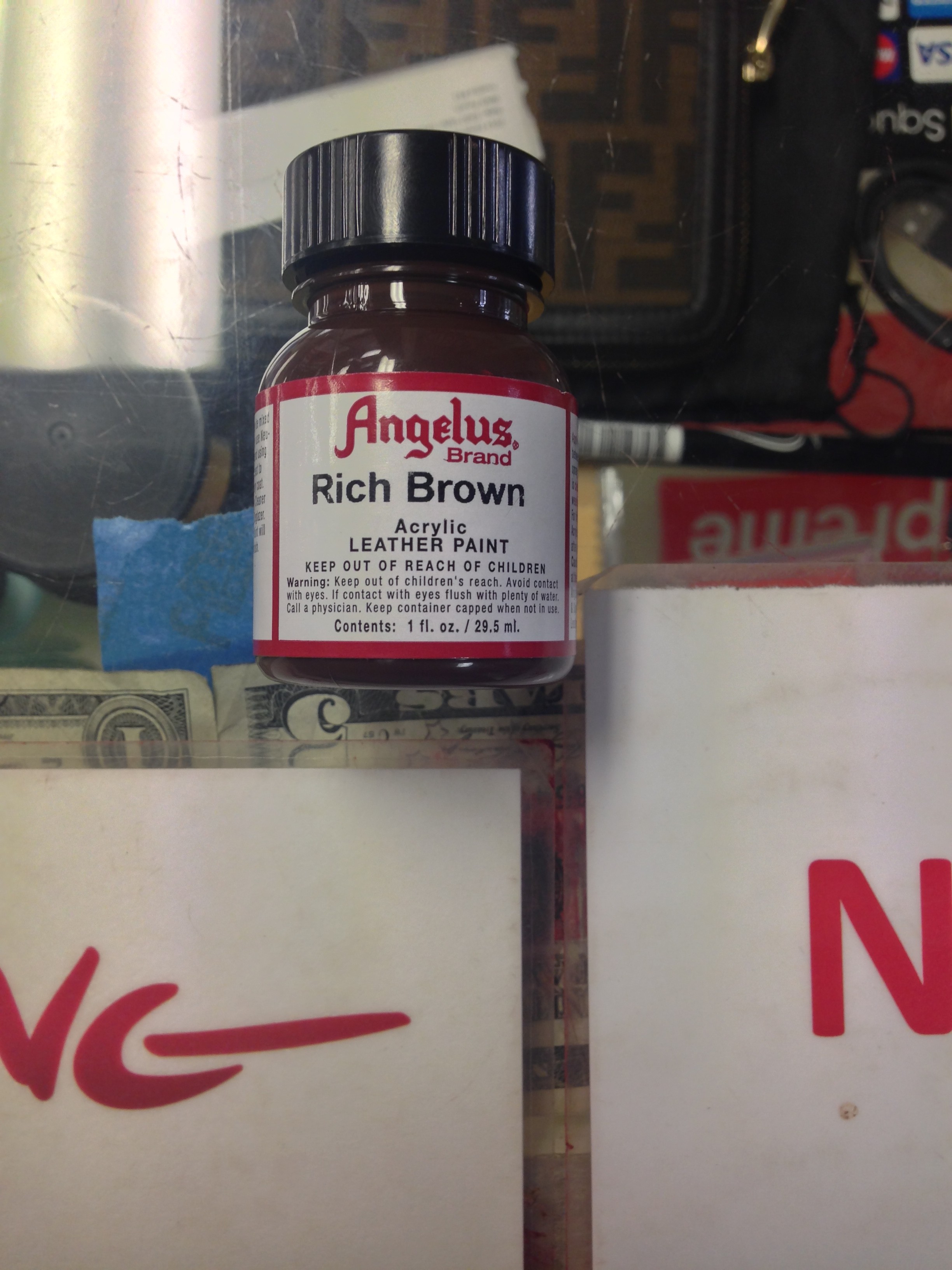 angelus rich brown acrylic leather paint Angelus paint gold acrylic
