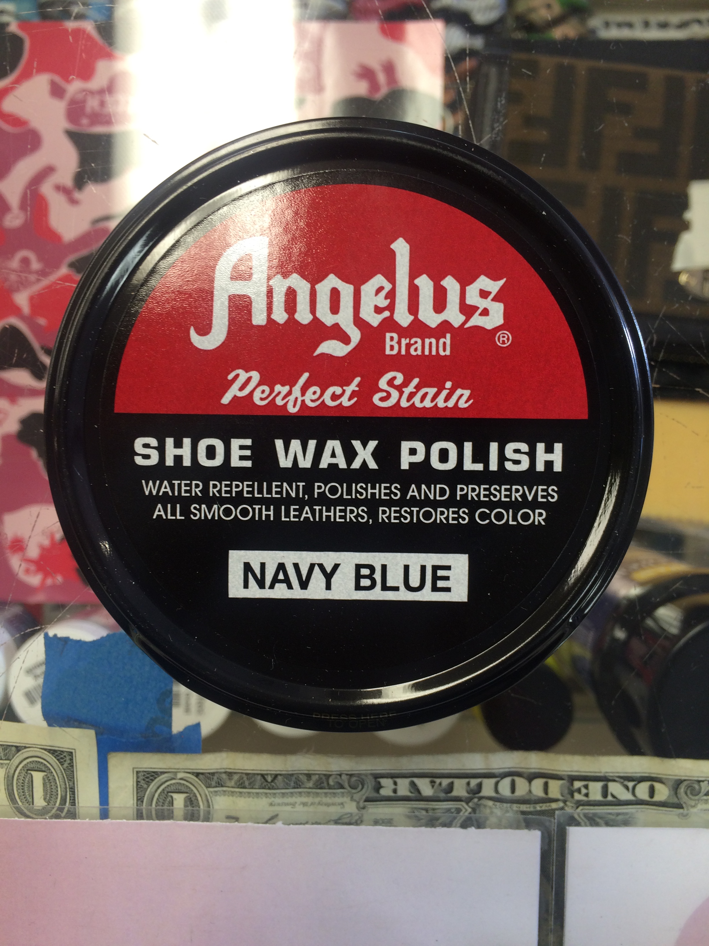 pale blue shoe polish