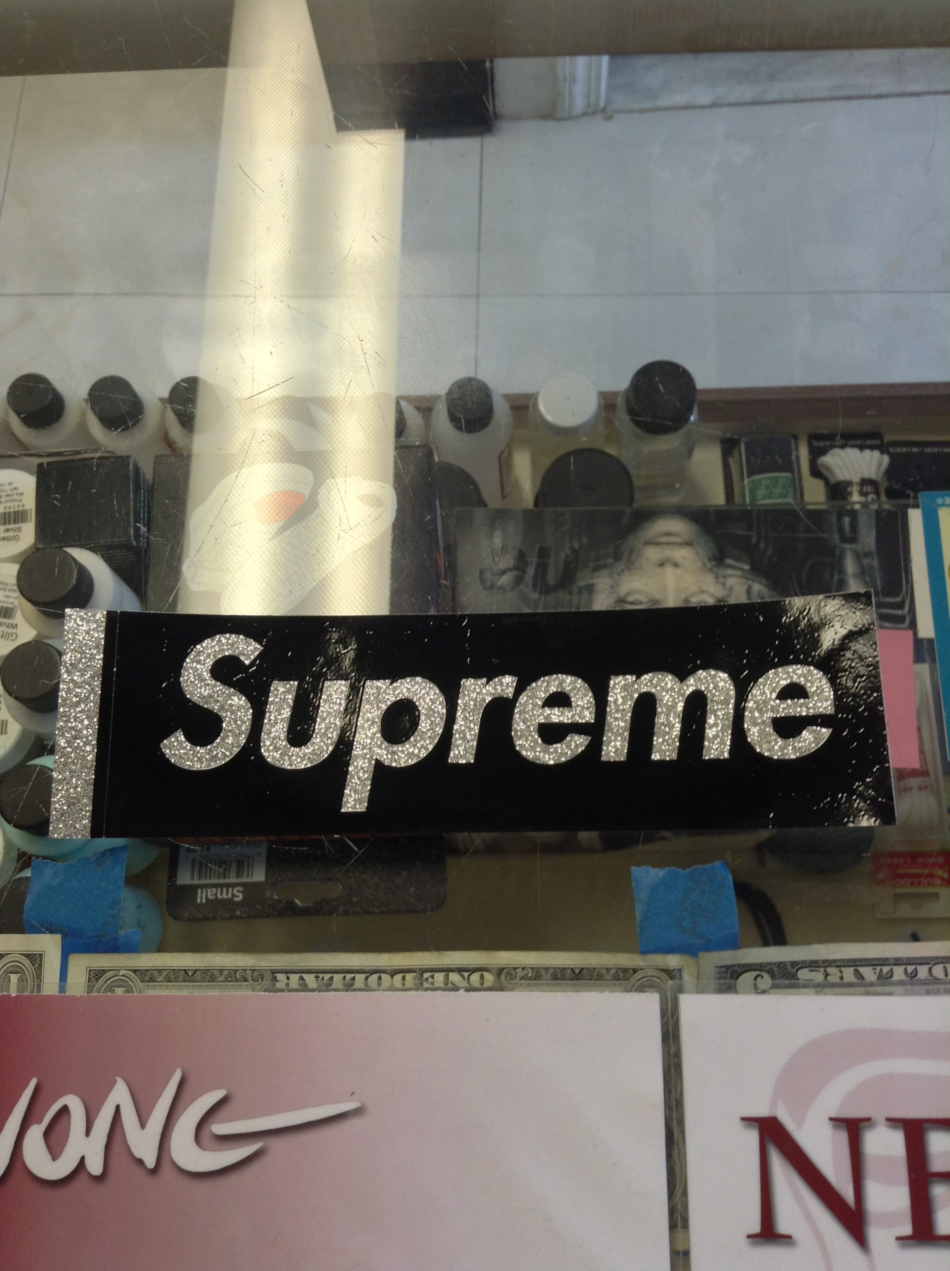 2016 Supreme Box Sticker Glitter Black | Jwong Boutique
