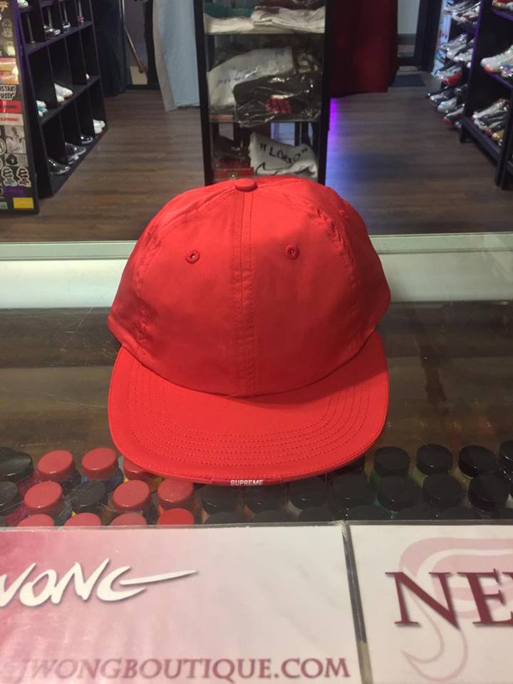 2017 Supreme Nylon Visor Label 6 Panel Cap Red | Jwong Boutique