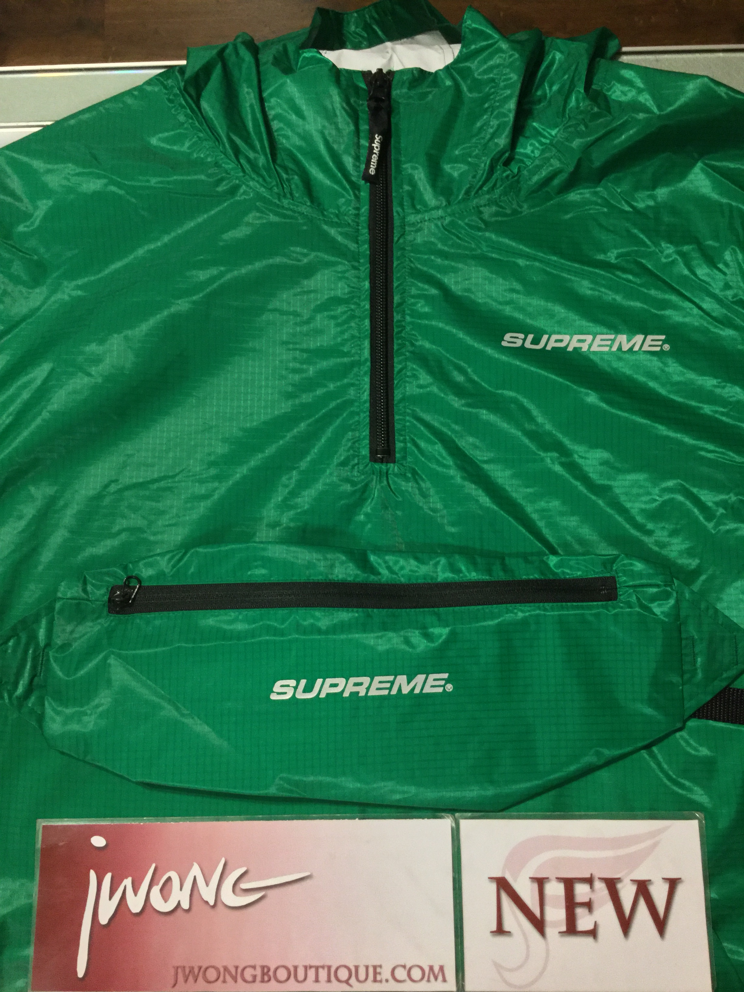 2017 Supreme Packable Ripstop Pullover Green | Jwong Boutique