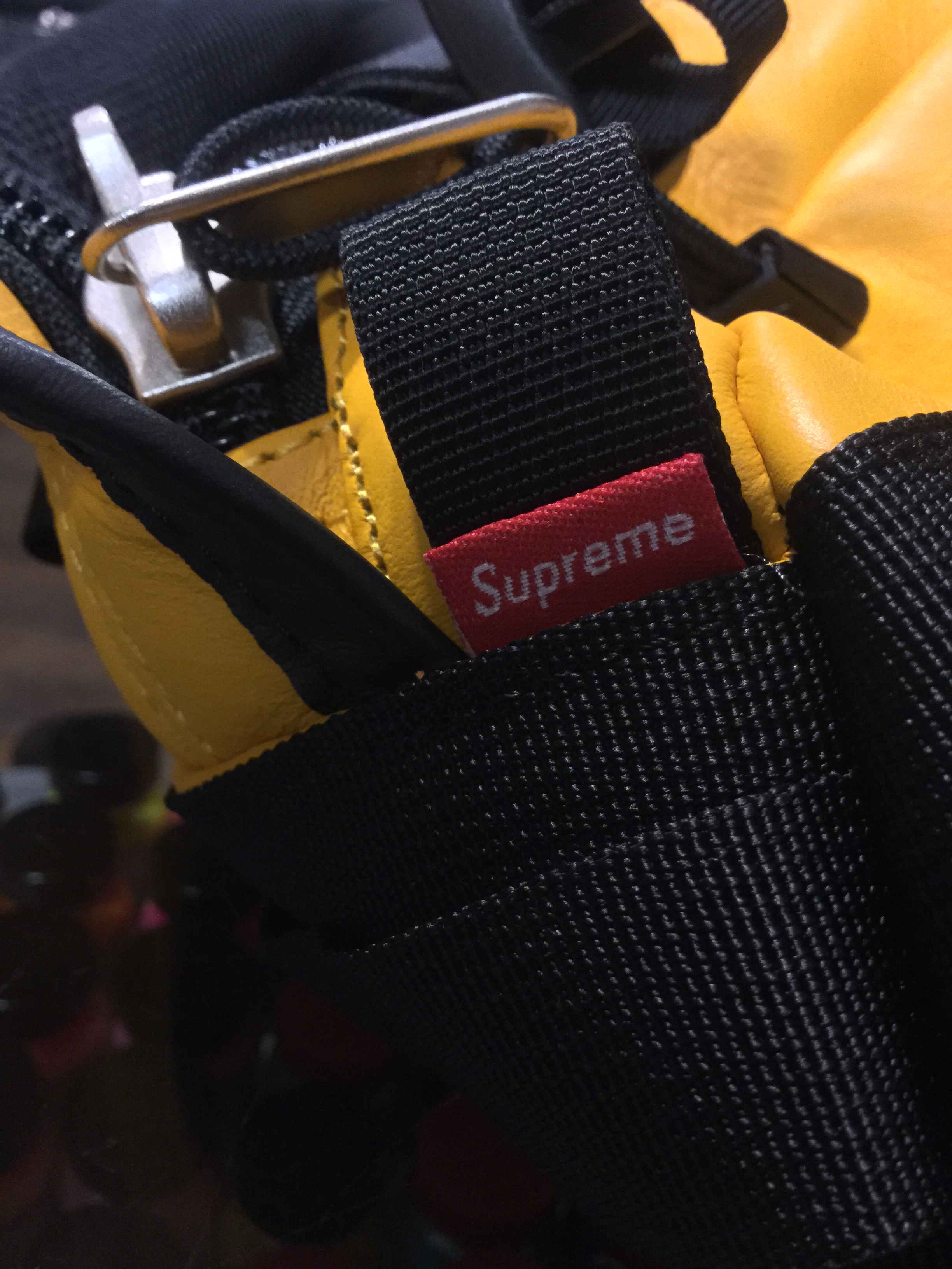 2017 Supreme x The North Face Leather Base Camp Duffel Bag Yellow