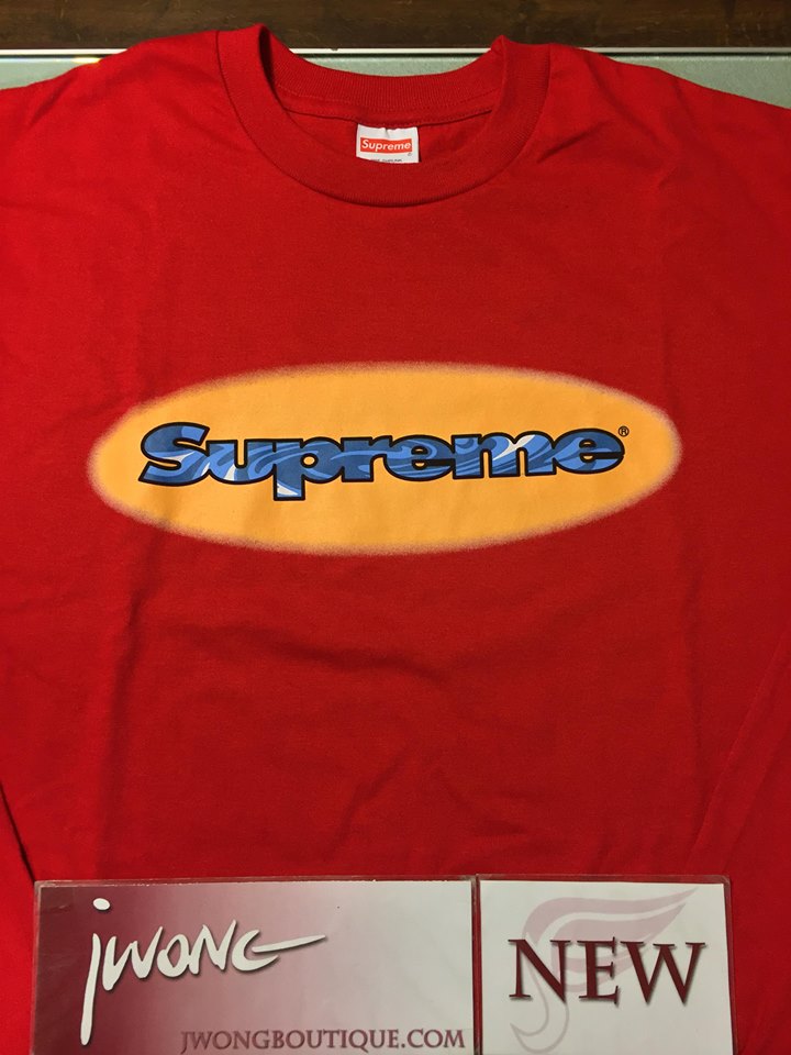 2018 Supreme Ripple LS Long Sleeve Tee Red | Jwong Boutique