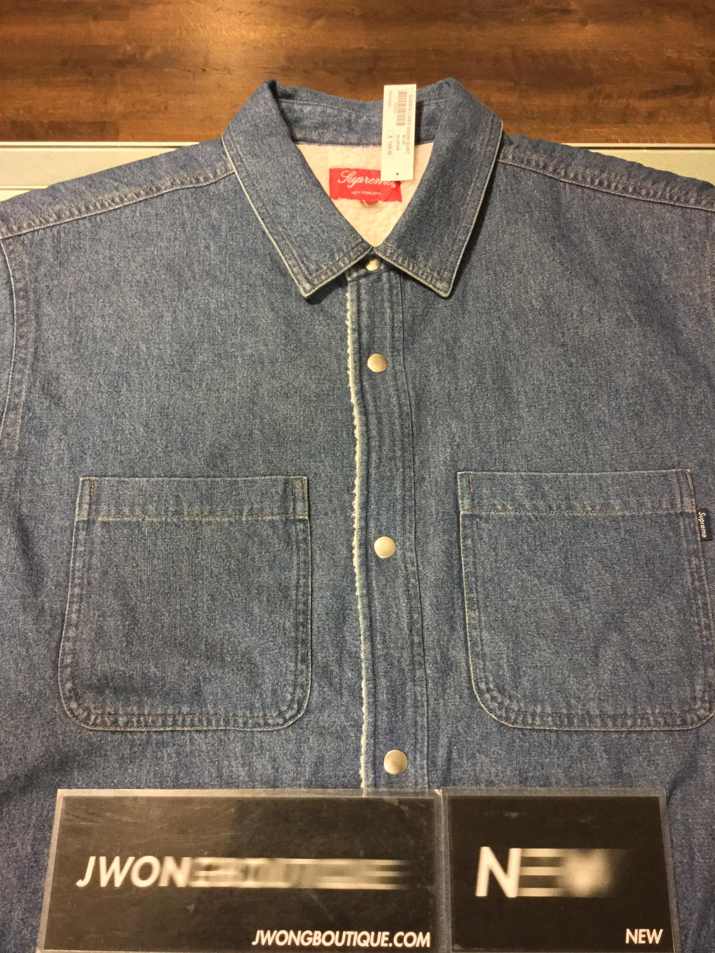 sherpa lined denim shirt