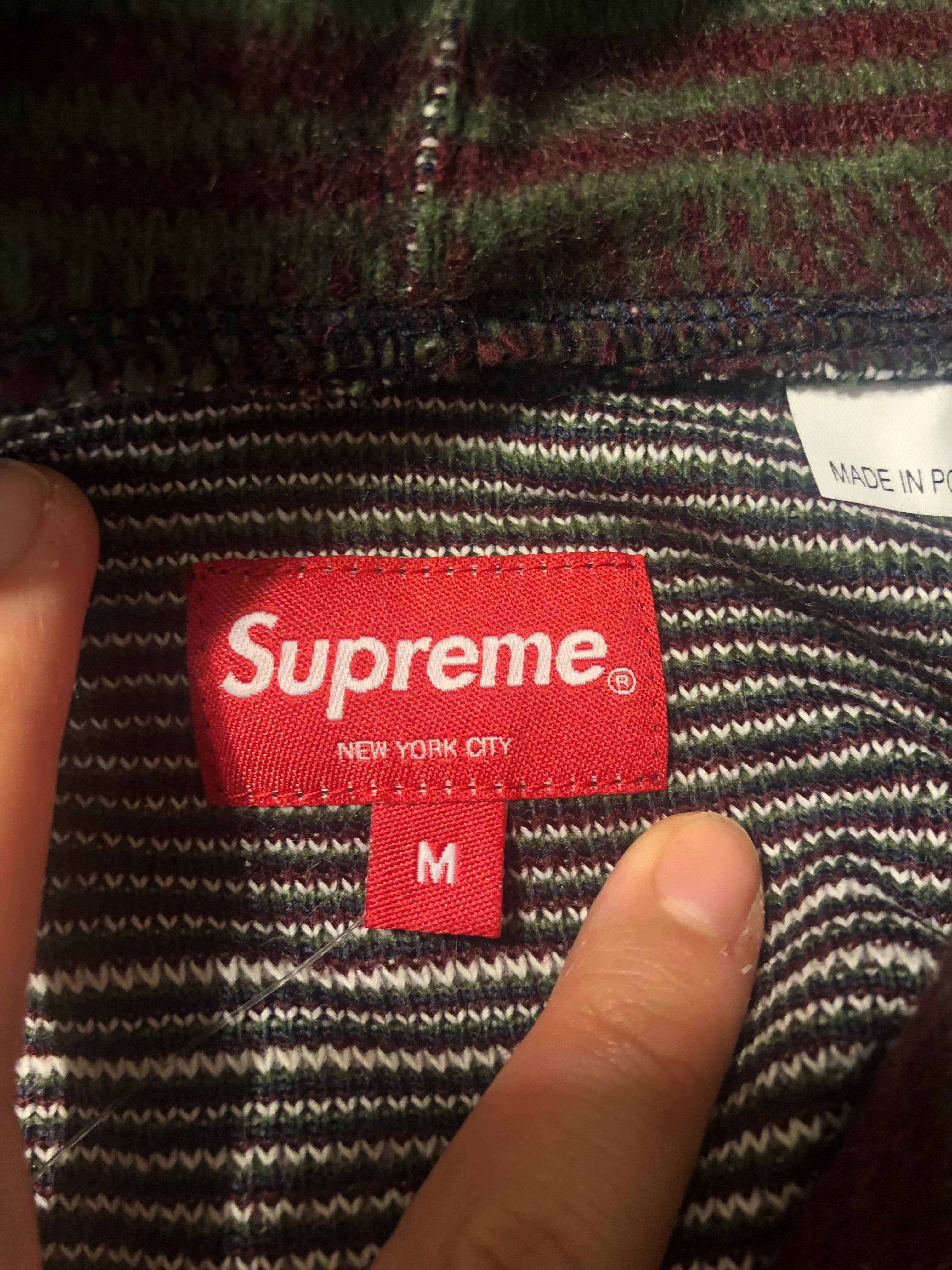 2018 Supreme Knit Stripe Hooded L/S Top | Jwong Boutique