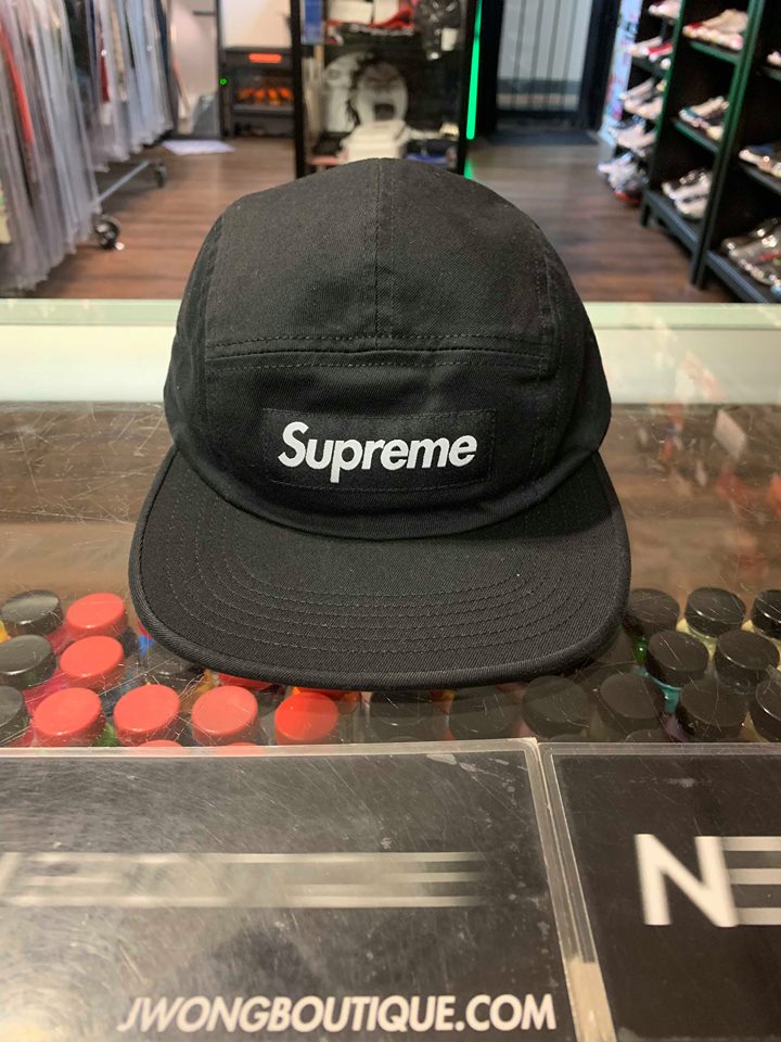 2019 Supreme Washed Chino Twill Camp Cap Black | Jwong Boutique