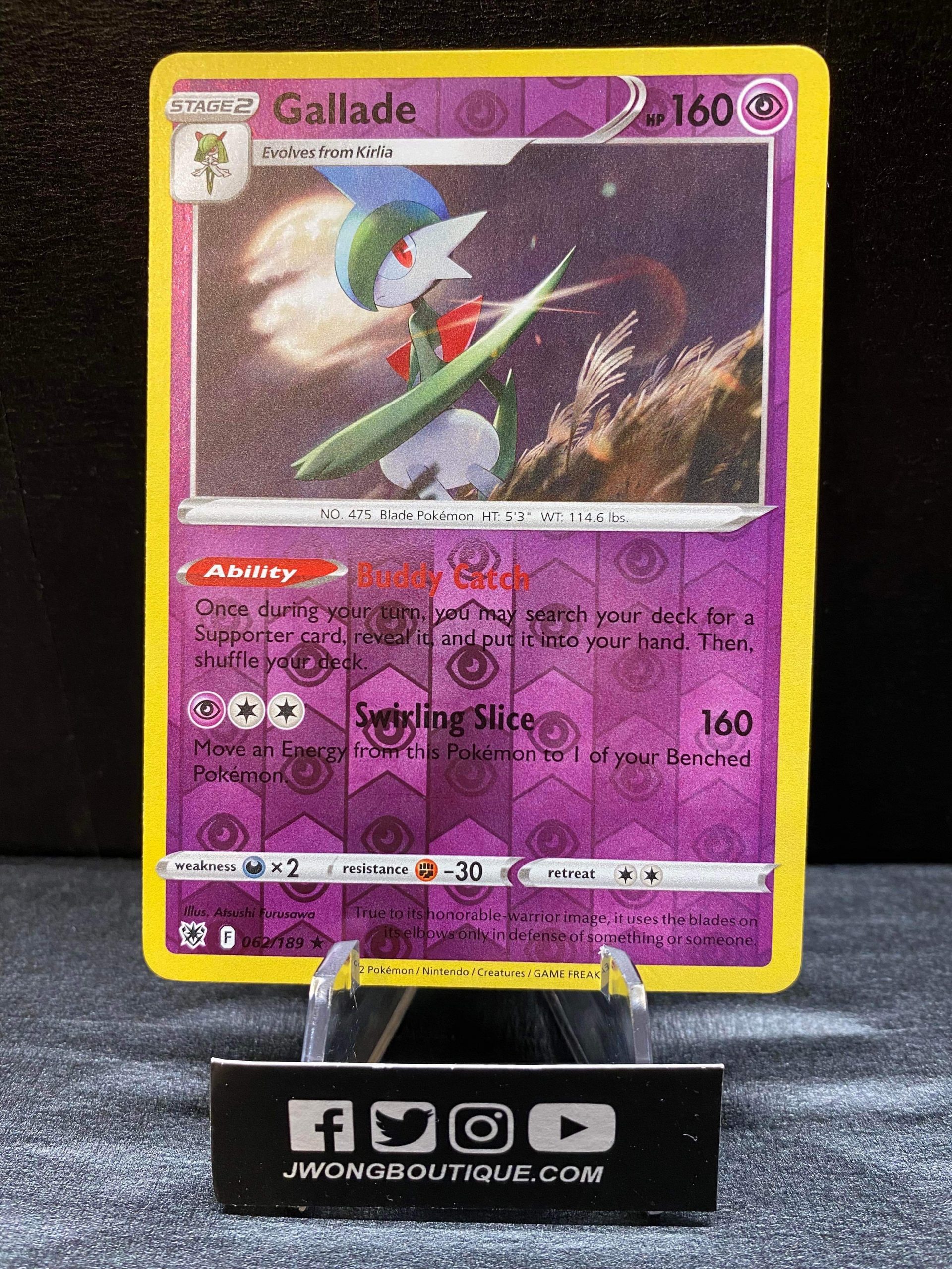 2022 Pokemon Gallade Astral Radiance 062 Of 189 Reverse Holo Mint