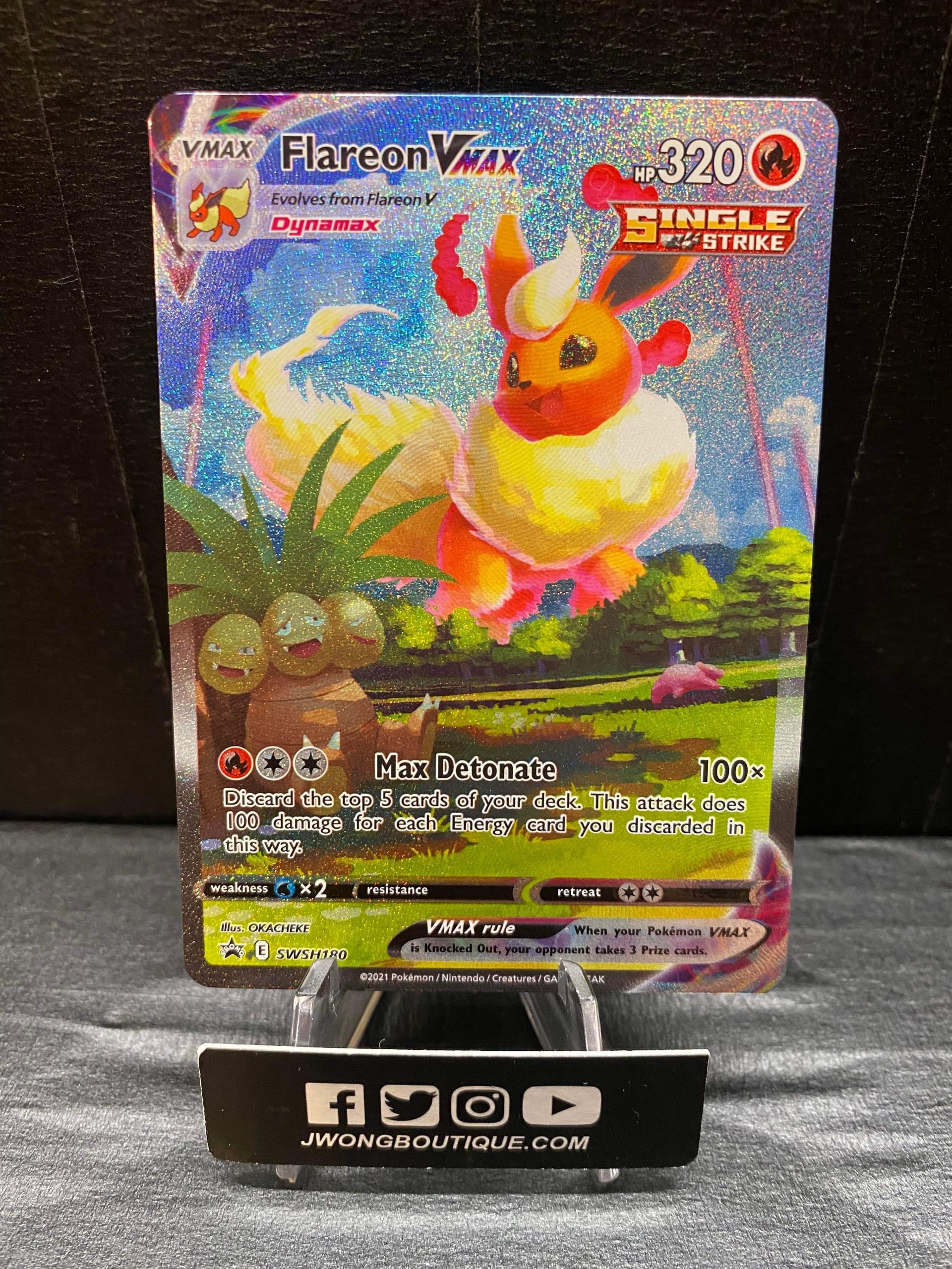 2021 Pokemon Flareon VMAX Sword Shield Black Star Promo SWSH 180 Full