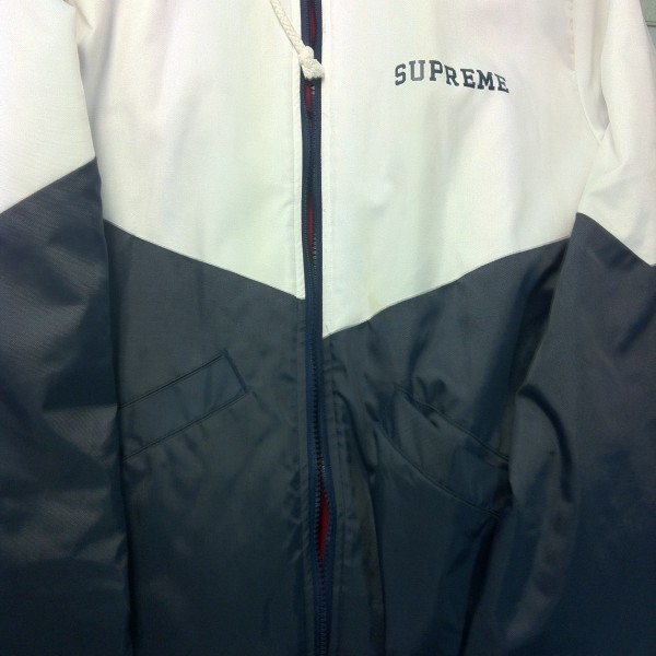 2012 Sup Sideline White Navy Jacket SZ L