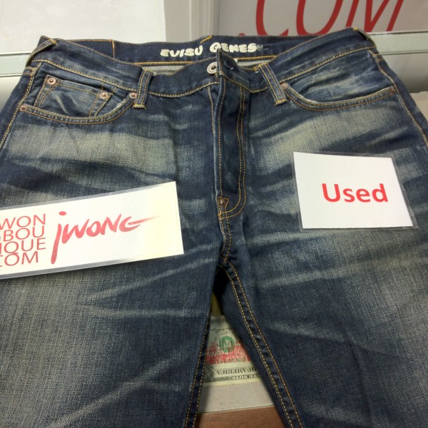 2011 Evisu Genes Dark Blue Button Fly Sz 34R