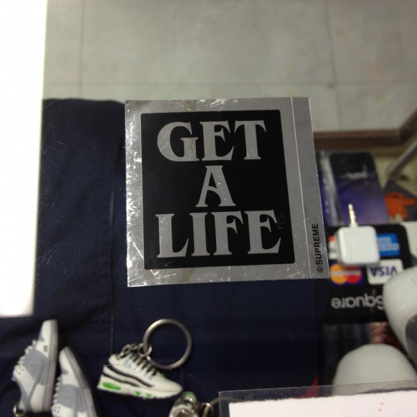 Sup Get A Life Black Silver Sticker