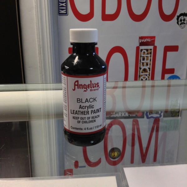 Angelus Black Acrylic Leather Paint 4 FL OZ