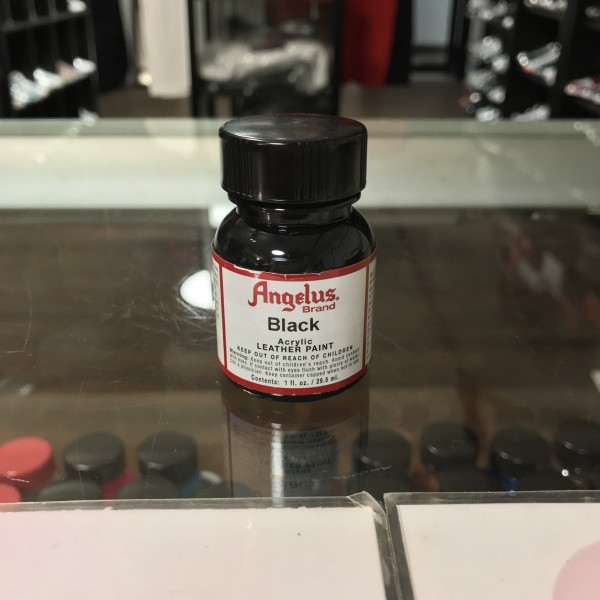 Angelus Black Acrylic Leather Paint 1 FL OZ