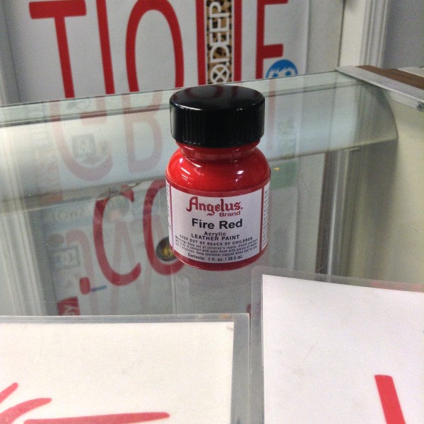 Angelus Fire Red Acrylic Leather Paint 1 FL OZ
