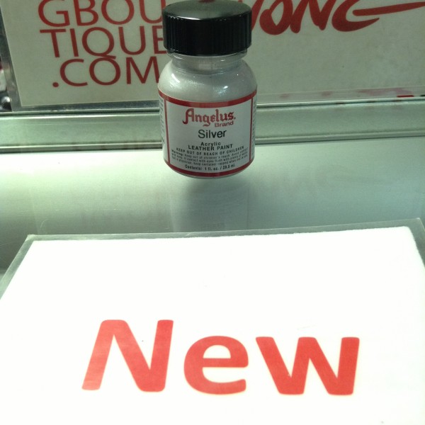 Angelus Silver Acrylic Leather Paint 1 FL OZ