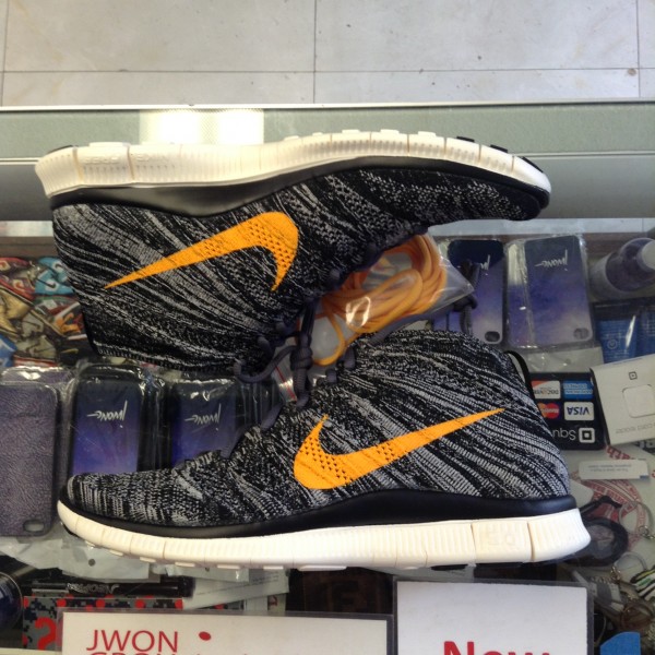 2014 Nike Free Flyknit Chukka SP Black Dark Grey