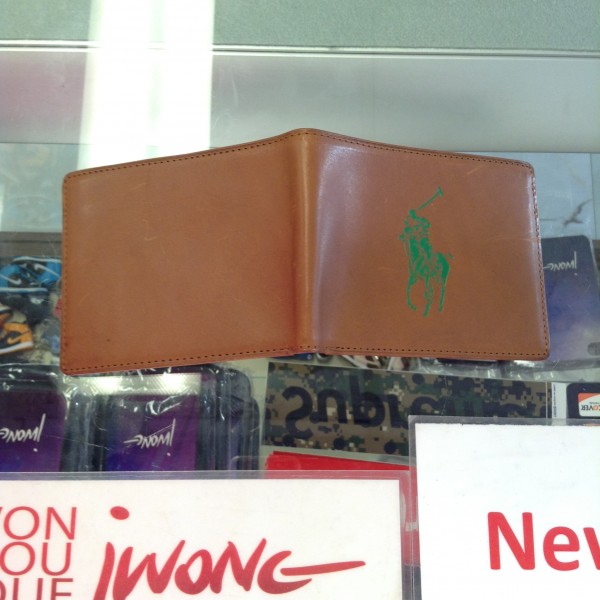 2012 Ralph Lauren Wallet Tan Green Horse