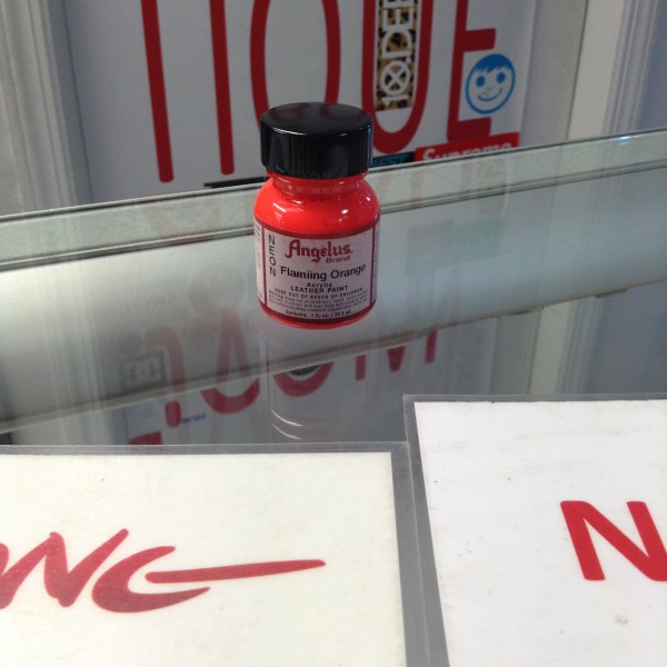 Angelus Neon Flaming Orange Acrylic Leather Paint 1 FL OZ
