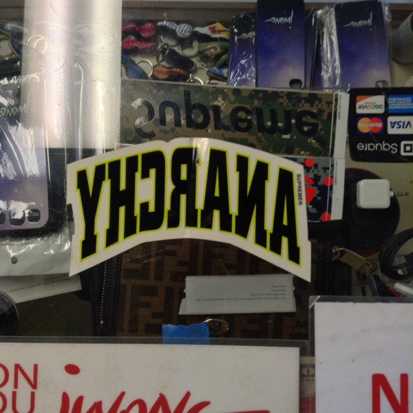 2014 Sup Sticker Anarchy Black Neon Green