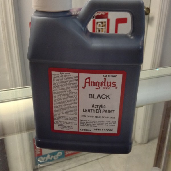 Angelus Black Acrylic Leather Paint 1 Pint