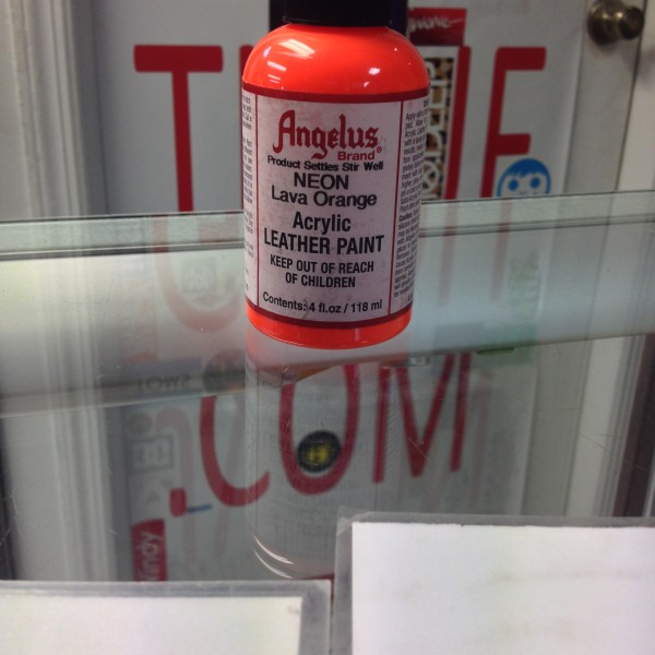 Angelus Neon Lava Orange Acrylic Leather Paint 4 FL OZ