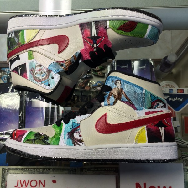 2013 Nike Air Jordan I White Paris Jwong Custom Men
