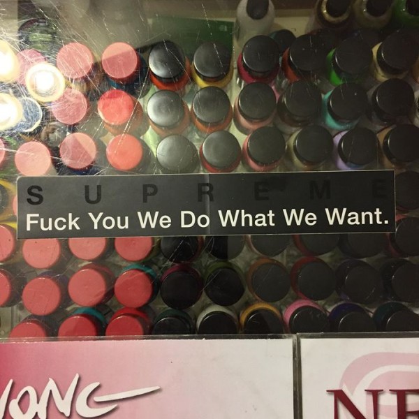 2015 Sup Sticker Fuck You We Do What We Want Black