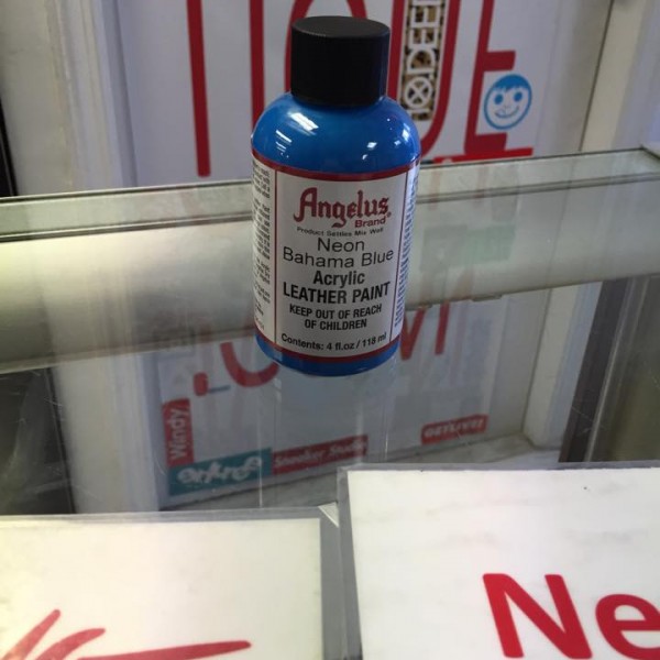 Angelus Neon Bahama Blue Acrylic Leather Paint 4 FL OZ