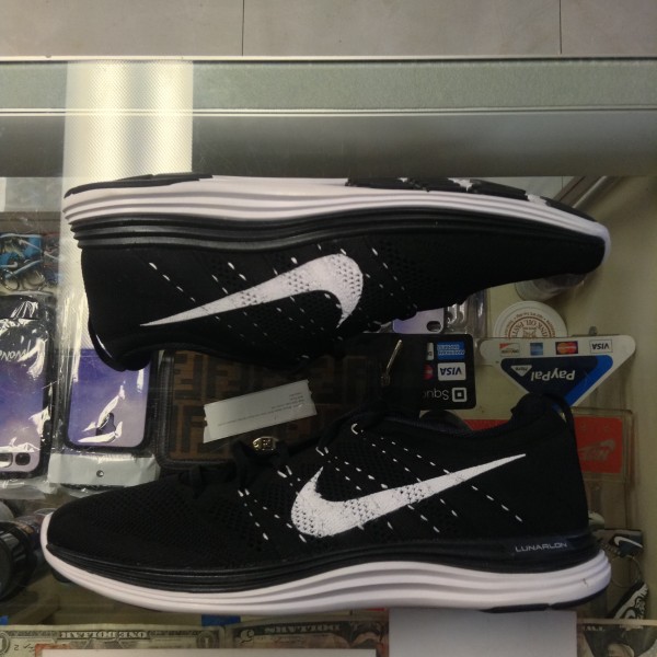 2014 Nike Flyknit Lunar1 Black White