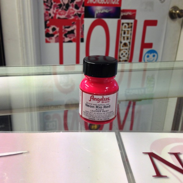 Angelus Neon Rio Red Acrylic Leather Paint 1 FL OZ