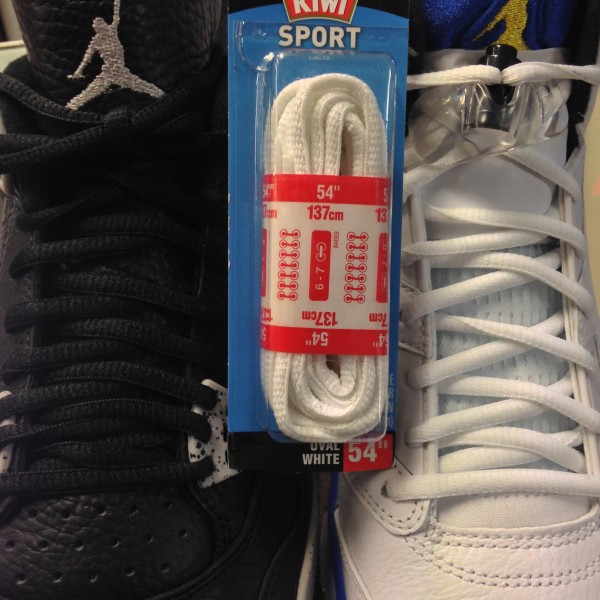 Kiwi Oval White Shoe Laces for Jordan IV,V,XIII,XIV,XV