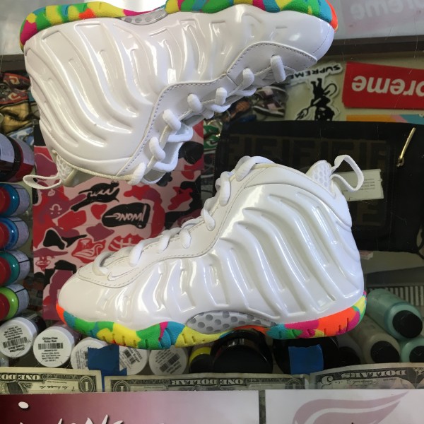 2015 Nike Air Little Posite One Fruity Pebble White Kids