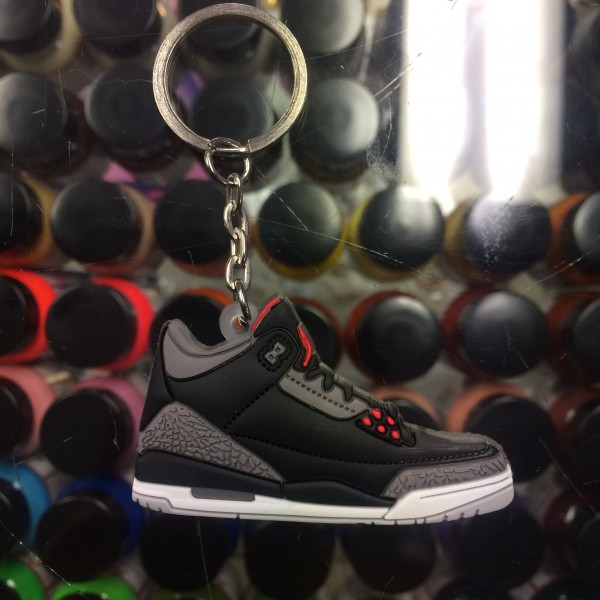2011 Nike Air Jordan III Black Cement 2D Keychain