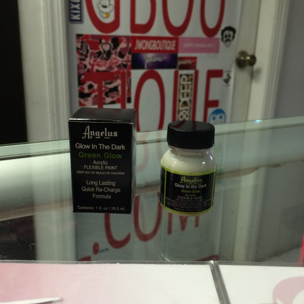 Angelus Green Glow Acrylic Flexible Paint Glow In The Dark 1 FL OZ