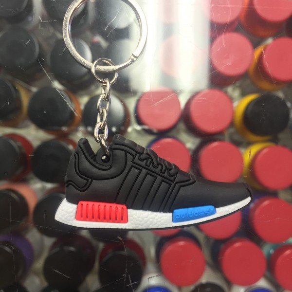 2016 Adidas NMD Runner PK Black White Red Blue 2D Keychain 