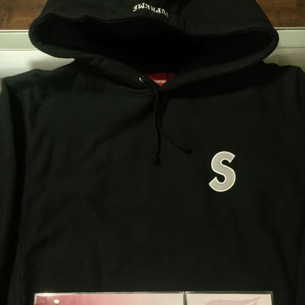 2016 Sup Reflective S Logo Hooded Sweatshirt Black