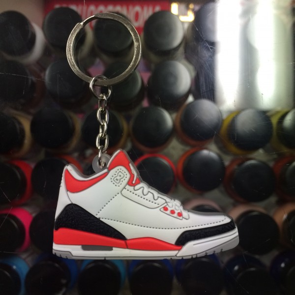 2013 Nike Air Jordan III Fire Red 2D Keychain