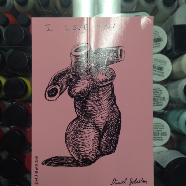 2015 Sup Sticker Daniel Johnston I Love You Pink