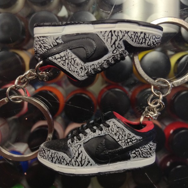 2002 Nike Dunk Low Pro SB Sup Black Cement 3D Keychain