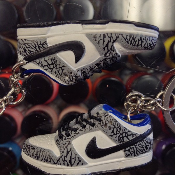 2002 Nike Dunk Low Pro SB Sup White Cement 3D Keychain