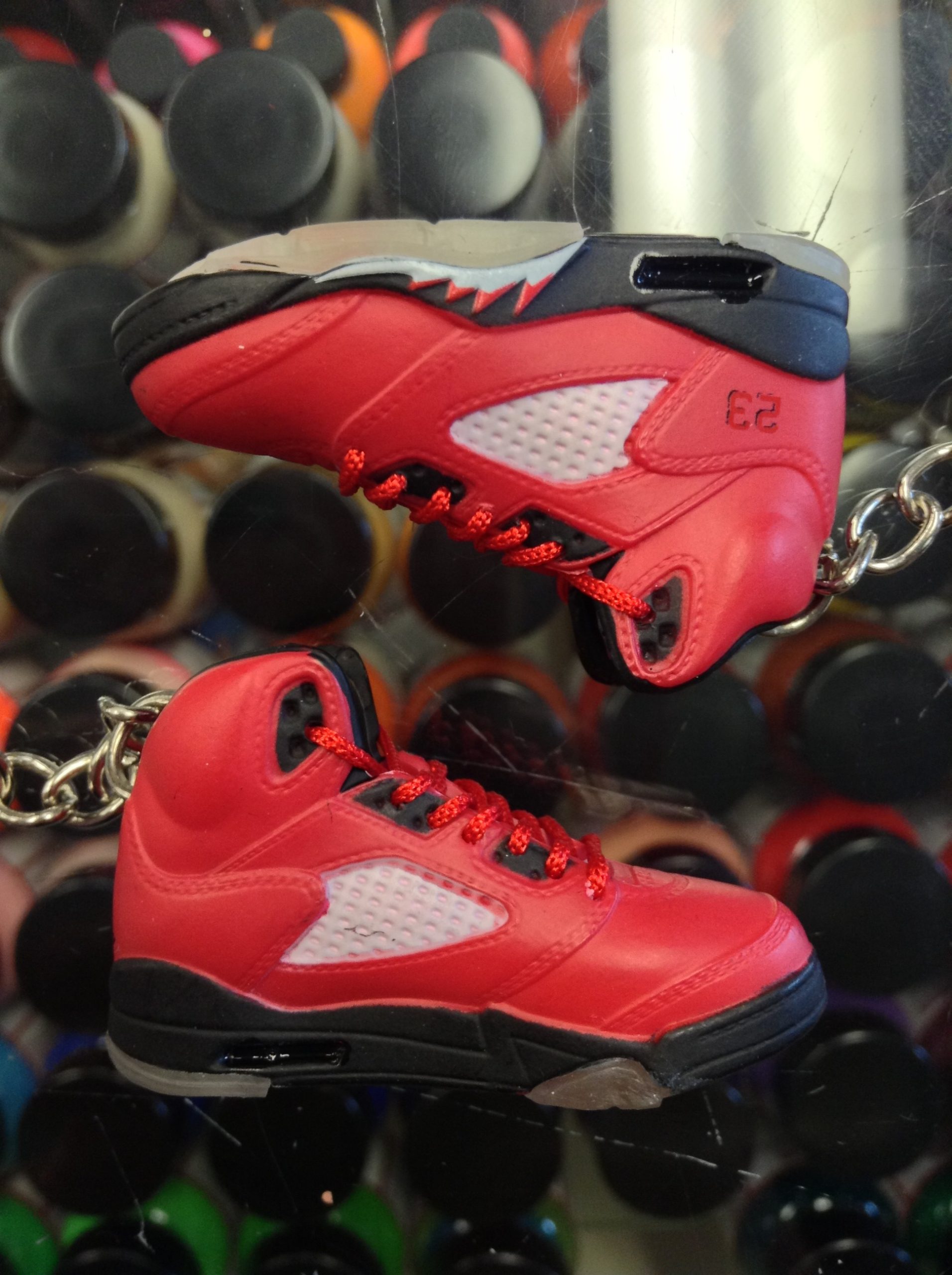 2009 Nike Air Jordan V Raging Bull Red Suede 3D Keychain - Image 2