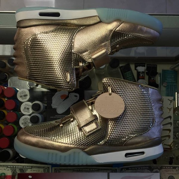 2016 Nike Yeezy 2 Gold Custom John Geiger Lasco