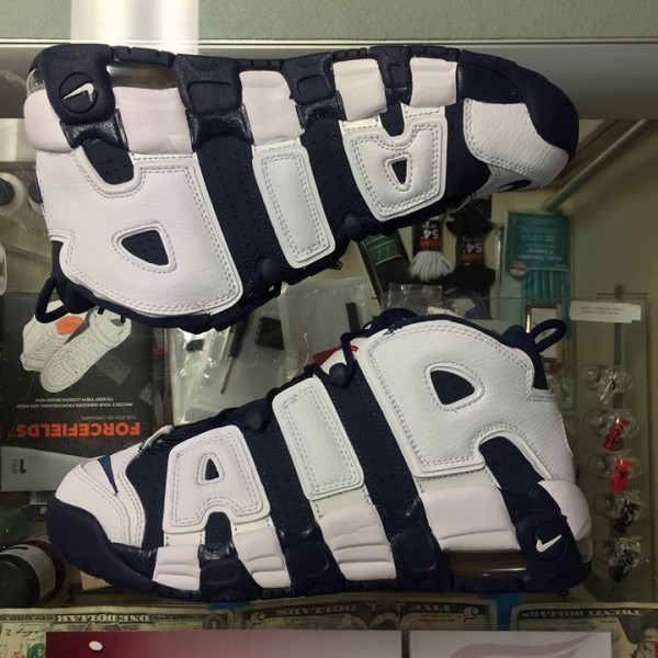 2016 Nike Air More Uptempo Mid Navy Olympic Youth