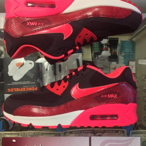 2014 Nike Air Max 90 Deep Burgundy Hyper Punch