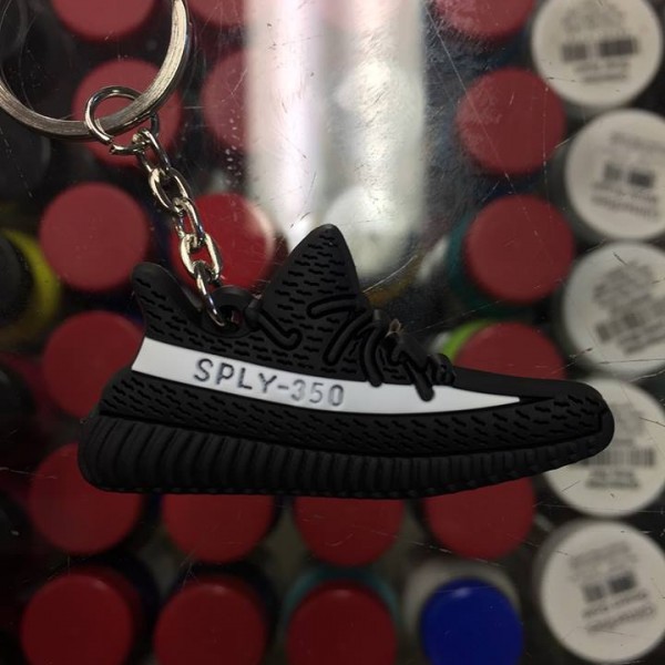 2016 Adidas Yeezy Boost 350 V2 Black White Stripe 2D Keychain