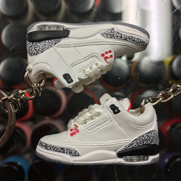 2011 Nike Air Jordan III White Cement 3D Keychain